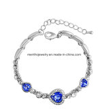 Six Colors Diamond Studded Women's Bracelet Heart Design Crystal Jewelry