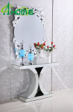 Living Room Crystal Mirror and Mirrored Console Side Table Set