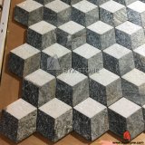 Multicolor Natural Marble 3D Interlocking Square Shape Mosaic