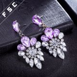Women Fashion Jewellery Geometrical Shape Purple Dangle Earrings