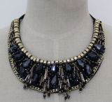 Fashion Beaded Crystal Chunky Choker Necklace Collar Costume Jewelry (JE0109-1)