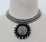 Woman Fashion Charm Crystal Chunky Choker Collar Pendant Necklace (JE0145)