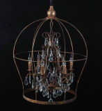 America Vintage Rustic Style Iron Crystal Pendant Lamp (GD9033-6)