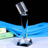 High Quality K9 Crystal Microphone Shape Award Trophy