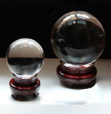 Feng Shui Magic Crystal Ball Crystal Sphere with Wooden Base