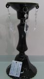 Painting Black Glass Candle Holder with Single Poster for Home Decoration