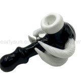 Wizards Hammer Glass Hand Pipe with Write Bone Appendage (ES-HP-140)