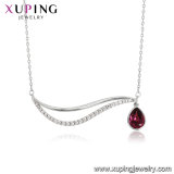 44065 Xuping Simple Shape Rhodium Color Gold Plated Necklace Crystals From Swarovski Ladies Jewelry