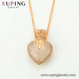 44251 High Quality Luxury Necklace Fashion Accessories Latest 18K Gold Plated Heart Shape Pendant Jewellery Designs