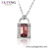 43115 Xuping Fashion Jewelry Lock Shaped Red Color Pendant Necklace Made with Crystals From Swarovski for Girls