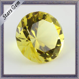 Big Size Sparkling Yellow Round Crystal Glass with High Quality