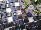 Black Shinning Glass and Plastic Mixed Mosaic for Wall (CSR089)