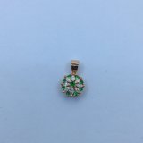 Flower Pentdant with Multi Colored CZ