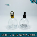 75ml Clear Cosmetic Glass Dropper Bottle 2.5 Oz Round Glass Bottle
