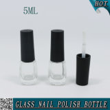 5ml Mini Clear Glass Nail Polish Bottle with Black Brush Cap