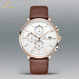Superior Quality Customized Chronograph Men's Watch with Genuine Leather Band 72691