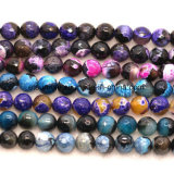 Fashion Gemstone Natural Crystal Double Color Agate Faceted Bead