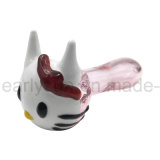 Cute Hello Kitty Design Smoking Spoon Glass Hand Pipe (ES-GB-561)