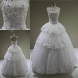 Custom Heavy Beading Crystals Sequins Tulle Ball Gown Wedding Dress