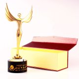 Angel Metal Oscar Trophy with a Crystal Base Engraved Logo or Words for Dancing Contest Award Video Music Champions Award Cup