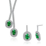 Wedding Jewelry Sets Cryatal Platinum Plated Necklace and Earring