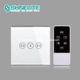 EU Standard White Colour Glass Plate Remote Control Curtain Switch