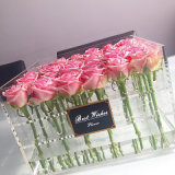 Silkscreen Logo Acrylic Flower Box Rose Packing with Lid