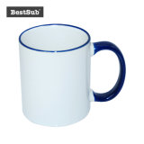 Bestsub 11oz Blue Rim Handle Mugs (B11B-06)