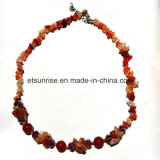 Fashion Semi Precious Stone Natural Crystal Carnelian Chips Necklace Jewelry