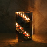 Clear Mirror Glass Tea Candle Holder