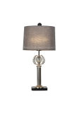 Phine Pd-1961 Metal Desk Lamp with Crystal Ball and Fabric Shade