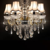 Fashion Home / Hotel Gold Crystal Ceiling Chandelier Lighting, Gold Glass Tube with K9 Crystal Drops