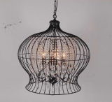 Creative Bird Cage Decoration Iron Crystal Pendant Light (GD9095-6)