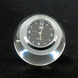 Clear Round Ball Crystal Glass Clock for Decoration