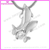 Jewelry for Ashes Double Dolphins Pendant with Crystal Ijd9655