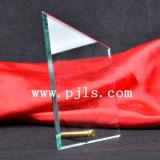Irregular Glass Crystal Trophy Award with Pin Stand