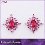 Red Gemstone Fashion Zirconia Diamond Jewelry Stud Earrings