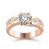 Bridal Jewelry Women Gold Crystal Engagement Wedding Ring