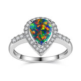 Imitation Fashion Jewelry Factory Wholesale Accessory Gold Opal Fashion Ring