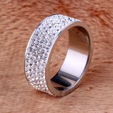 5 Row Lines Stainless Steel Engagement Rings