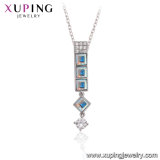 43618 Xuping Rhodium Color Gold Crystals From Swarovski Bar Necklace Jewelry