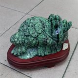 Semi Precious Stone Natural Cyystal Ruby Zoisite Three Foot Toad Animal Carving