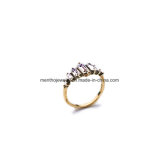 Simple Elegant Rhinestone Alloy Jewelry Ring Gold Plated Lady's Rings