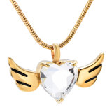 Pure Heart Crystal Urn Pendant Angel Wings Jewellery for Memorial