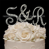 Rhinestone Initial Vintage Letter a to Z Wedding Cake Topper for Cake Decoration