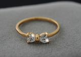 Austria Crystal Rings Gold Color Finger Bow Ring