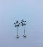Tiny Star Drop Earring with CZ
