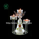 Single Color Glass Candle Set with Three Posts (12.5*12.5*16)