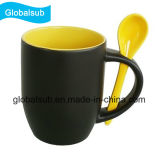 Color Blank Magic Mug with Ceramic Spoon in Handle 11oz
