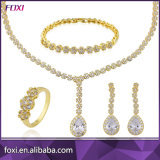 Top Grade Custom Design Clear Crystal Teardrop Shaped Luxury Beauty Ladies Crystal Jewelry Set